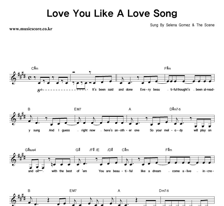 Selena Gomez & The Scene Love You Like A Love Song �Ǻ�