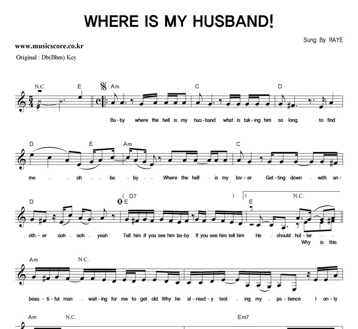 RAYE WHERE IS MY HUSBAND!  CŰ �Ǻ�