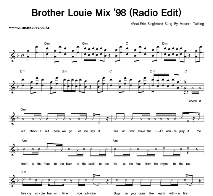 Modern Talking Brother Louie Mix '98 (Radio Edit) �Ǻ�