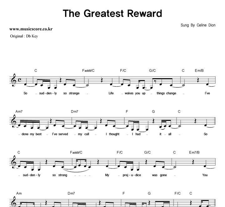 Celine Dion The Greatest Reward  CŰ �Ǻ�