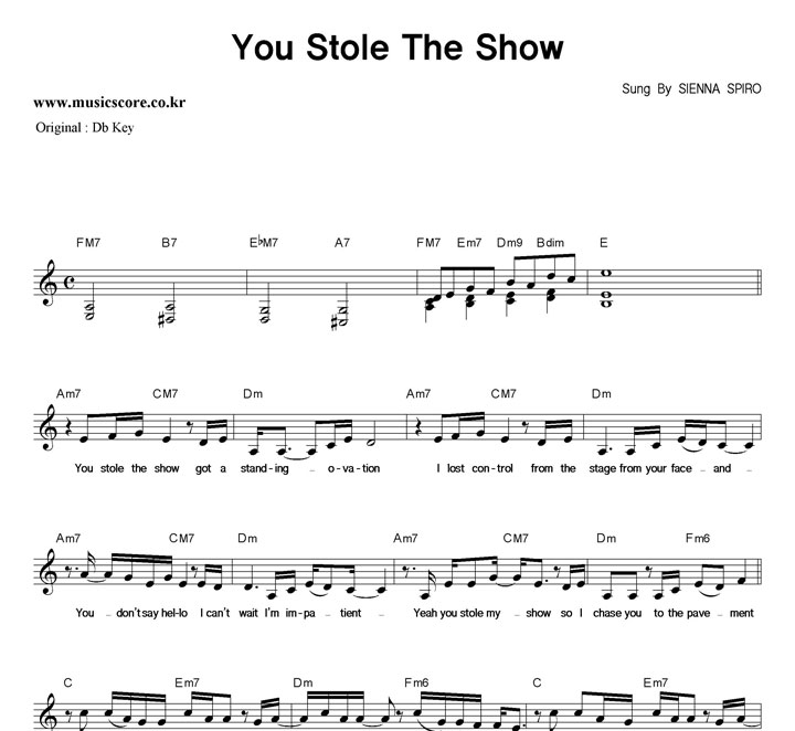SIENNA SPIRO You Stole The Show  CŰ �Ǻ�