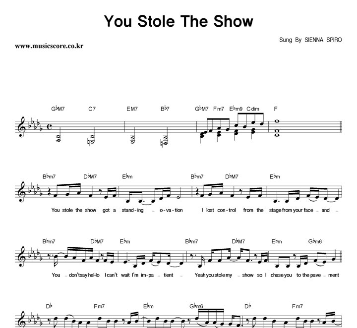 SIENNA SPIRO You Stole The Show �Ǻ�