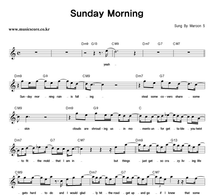 Maroon 5 Sunday Morning Ǻ
