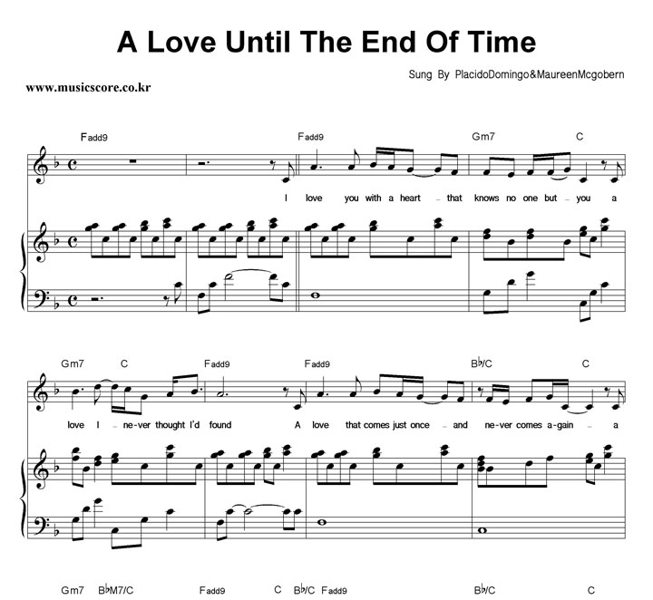 Placido Domingo & Maureen Mcgobern A Love Until The End Of Time ǾƳ Ǻ