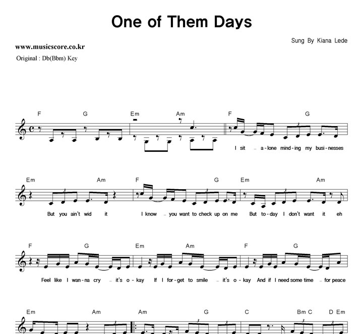 Kiana Lede One Of Them Days  CŰ �Ǻ�