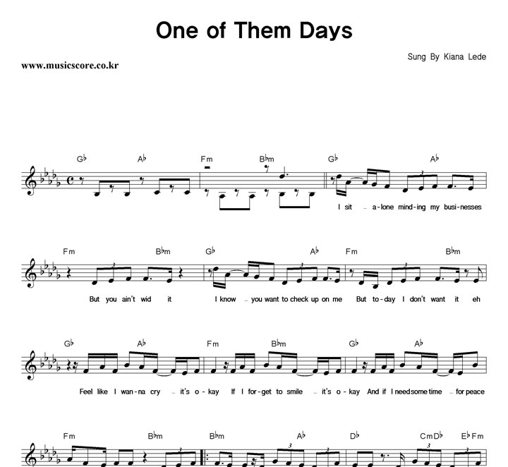 Kiana Lede One Of Them Days �Ǻ�