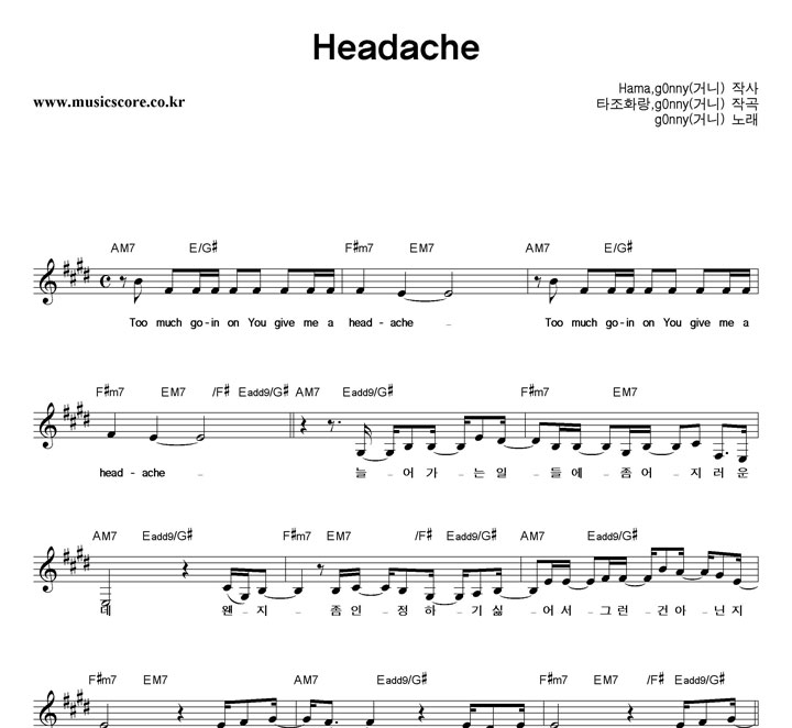 g0nny(�Ŵ�) Headache �Ǻ�