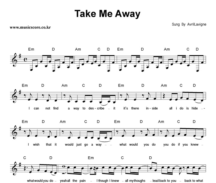 Avril Lavigne Take Me Away Ǻ