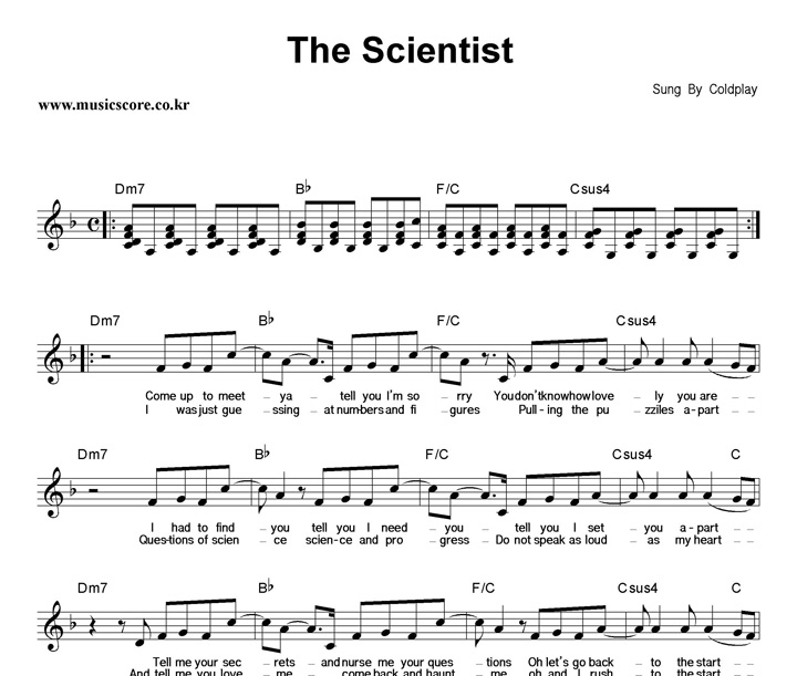 Coldplay The Scientist Ǻ