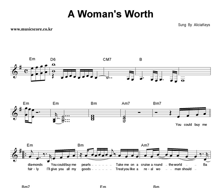 Alicia Keys A Woman's Worth Ǻ