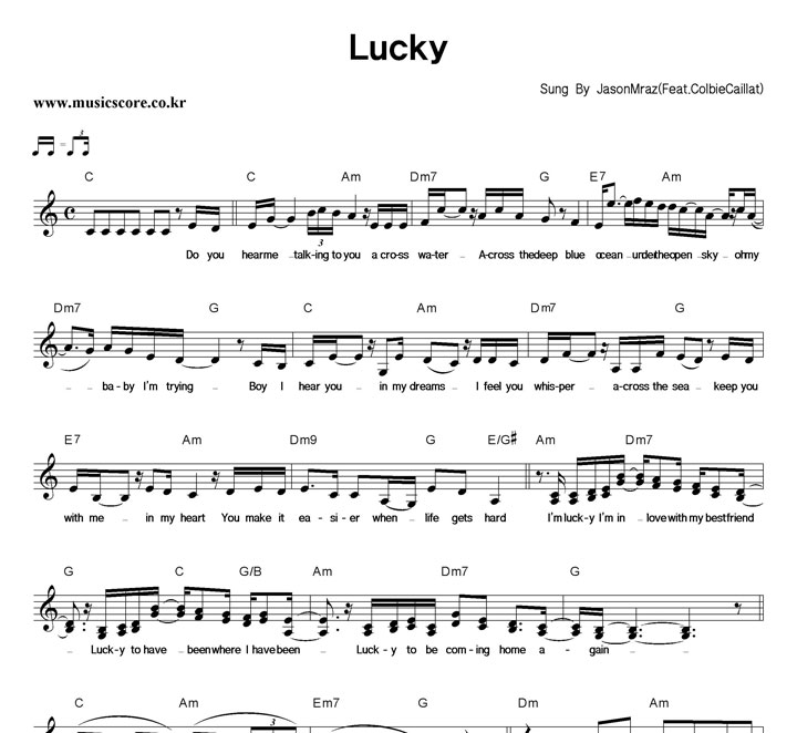 Jason Mraz Lucky (Feat.Colbie Caillat) Ǻ