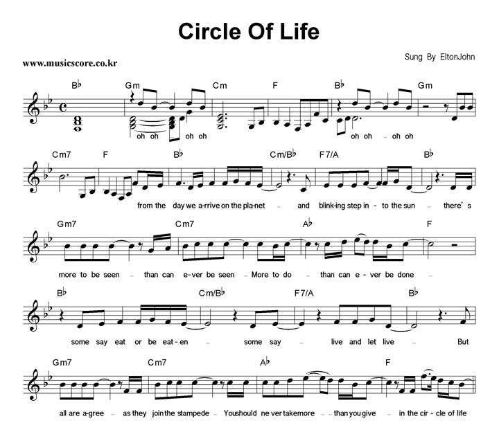 Elton John Circle Of Life Ǻ