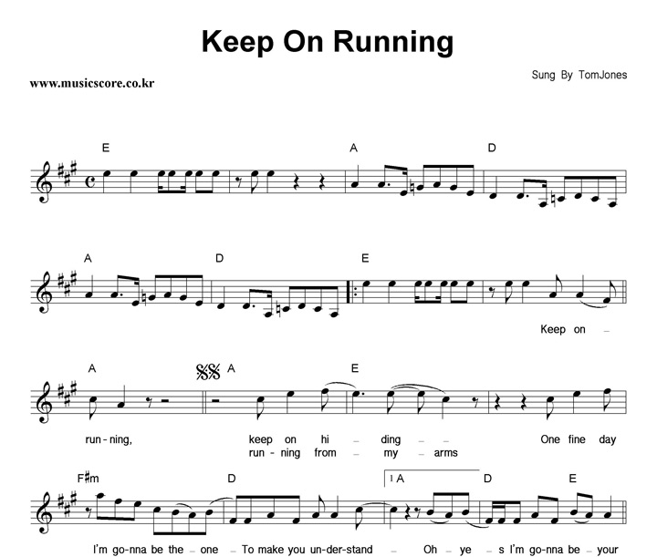 Tom Jones Keep On Running Ǻ