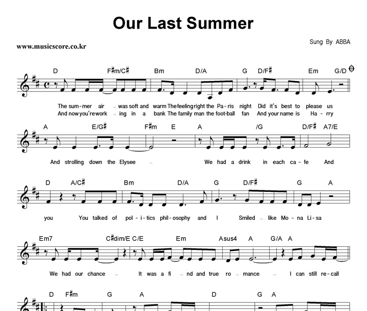 ABBA Our Last Summer Ǻ