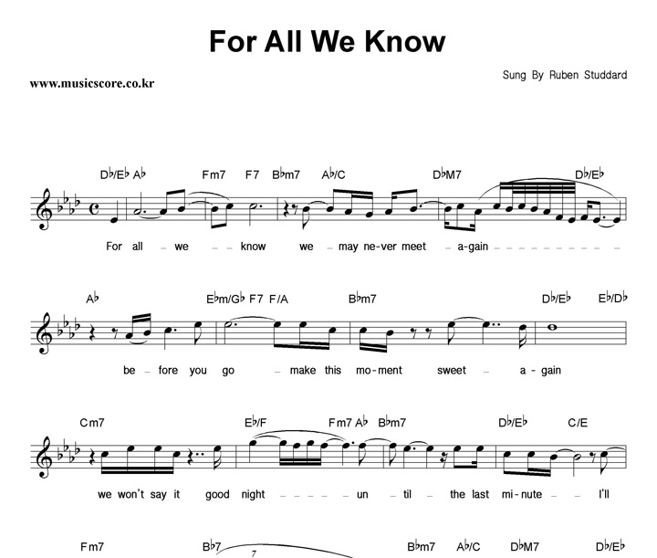 Ruben Studdard For All We Know Ǻ