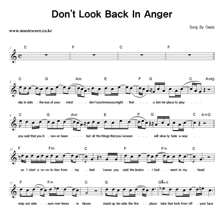 Oasis Don't Look Back In Anger Ǻ