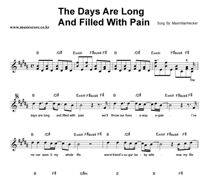 Maximilian Hecker The Days AreLong And Filled With Pain Ǻ