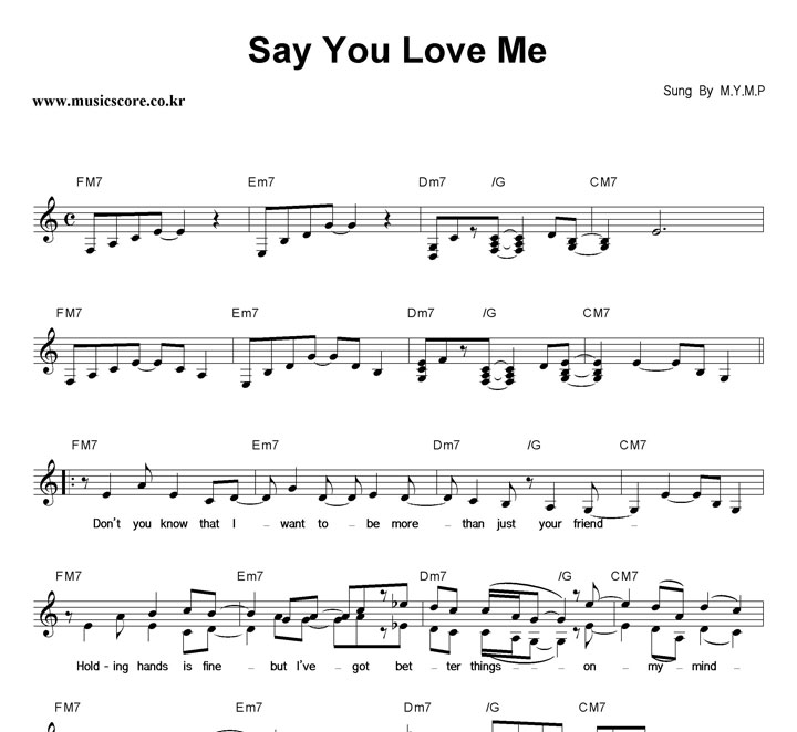 M.Y.M.P Say You Love Me Ǻ
