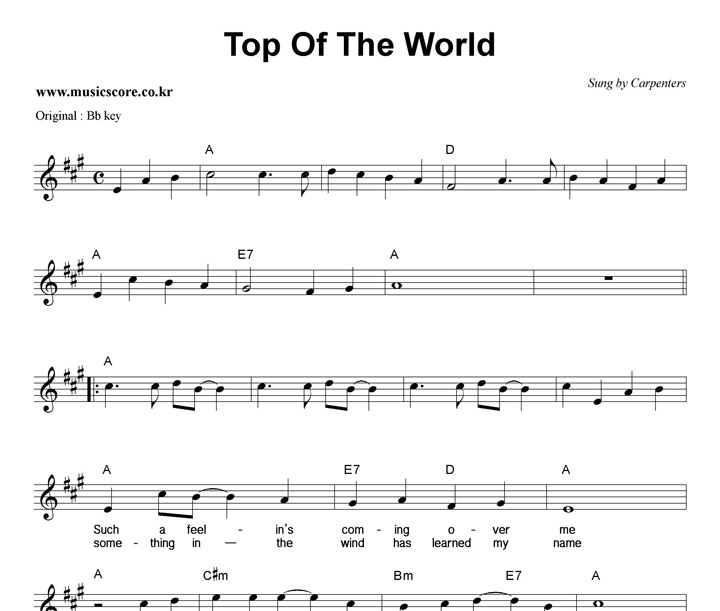 Carpenters Top Of The World  AŰ Ǻ