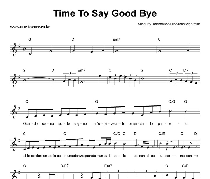 Andrea Bocelli & Sarah Brightman Time To Say Goodbye Ǻ