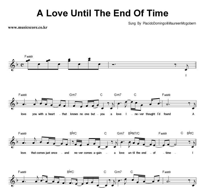 Placido Domingo & Maureen Mcgobern A Love Until The End Of Time Ǻ