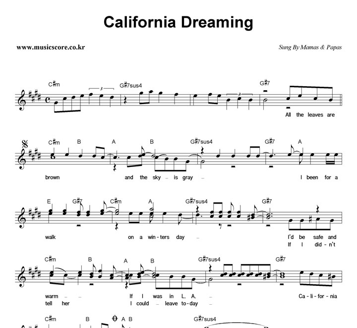 Mamas & Papas California Dreaming Ǻ