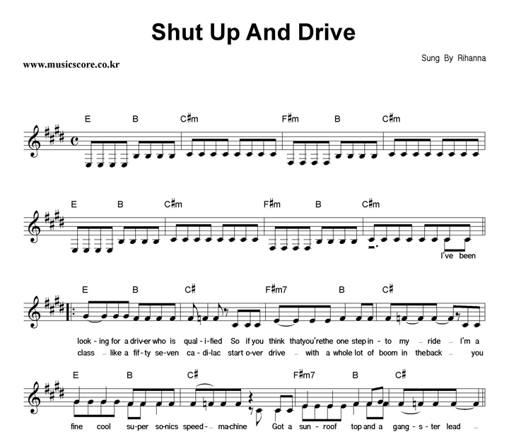 Rihanna Shut Up And Drive Ǻ