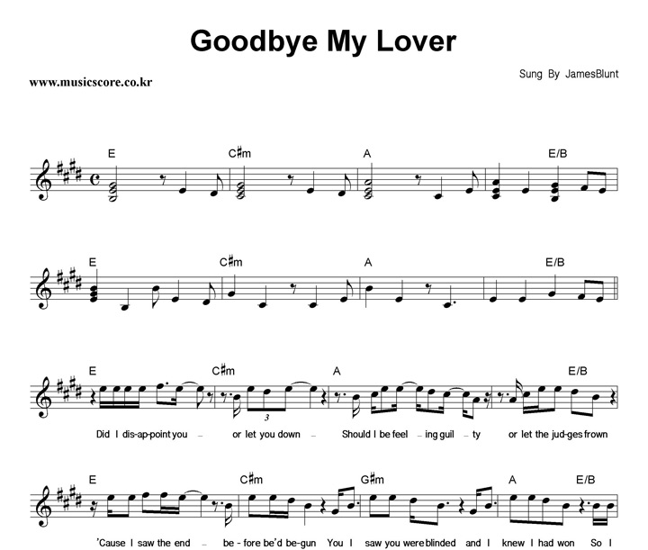 James Blunt Goodbye My Lover Ǻ