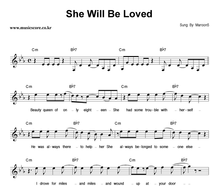 Maroon 5 She Will Be Loved Ǻ