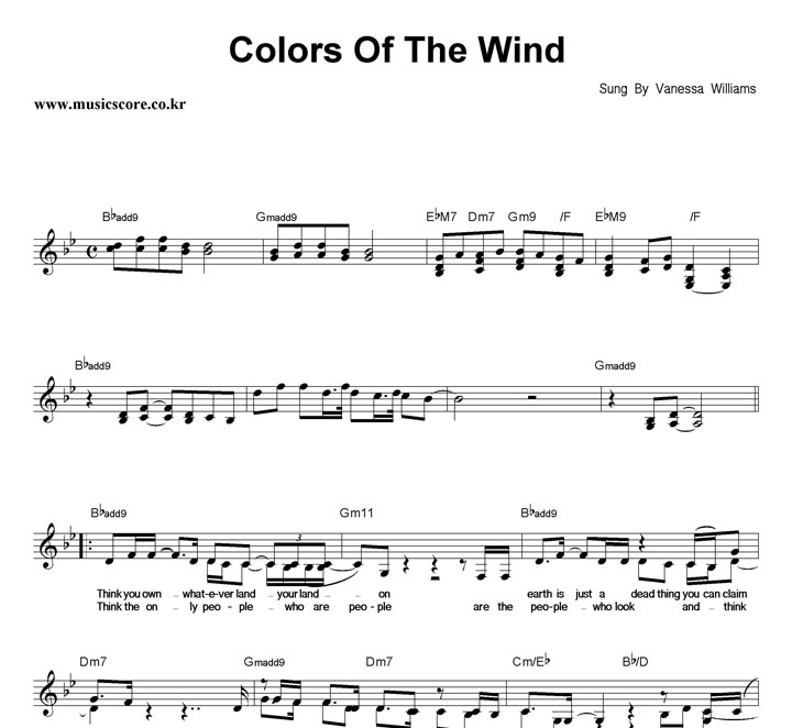 Vanessa Williams Colors Of The Wind Ǻ