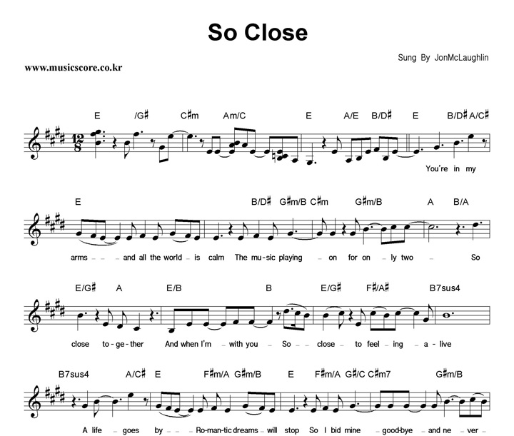 Jon McLaughlin So Close Ǻ