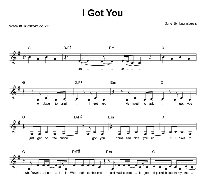 Leona Lewis I Got You Ǻ