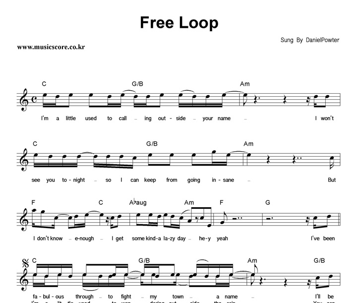 Daniel Powter Free Loop Ǻ