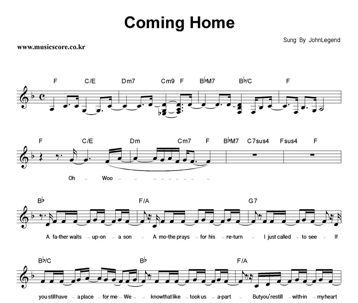 John Legend Coming Home Ǻ