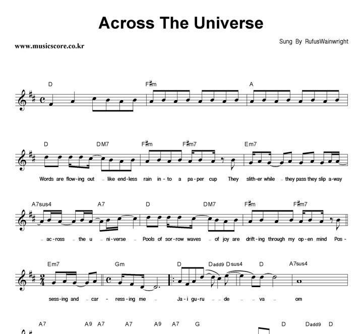 Rufus Wainwright Across The Universe Ǻ