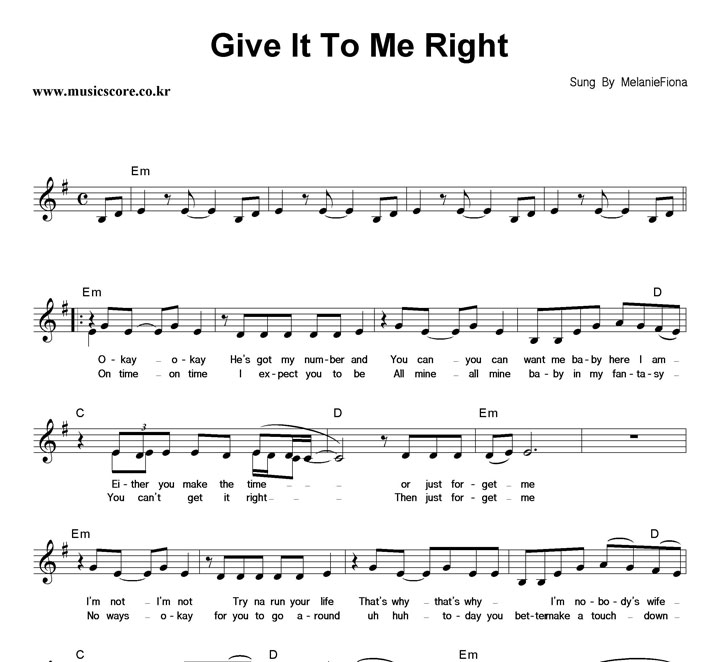 Melanie Fiona Give It To Me Right Ǻ