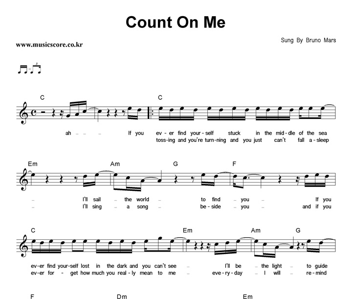 Bruno Mars Count On Me Ǻ