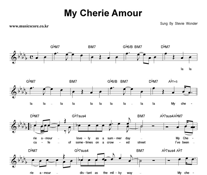 Stevie Wonder My Cherie Amour Ǻ