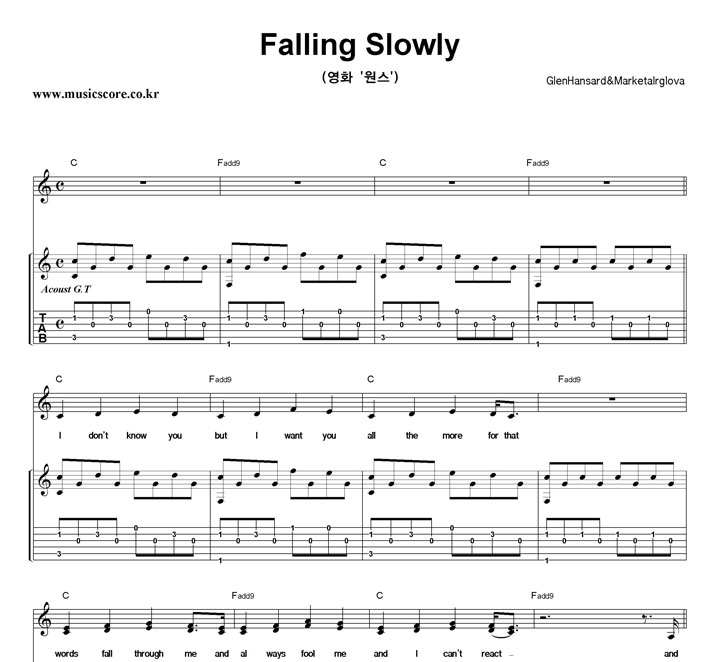 GlenHansard & MarketaIrglova Falling Slowly Ÿ Ÿ Ǻ