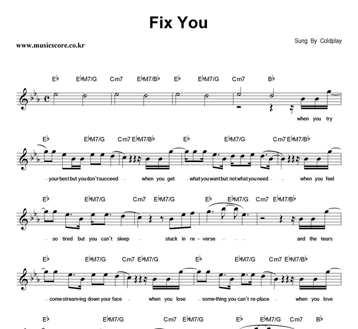 Coldplay Fix You Ǻ