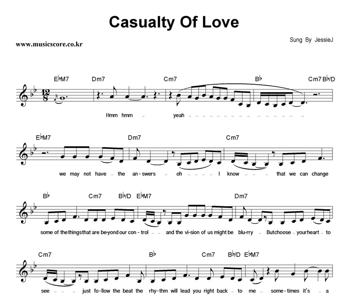 Jessie J Casualty Of Love 악보