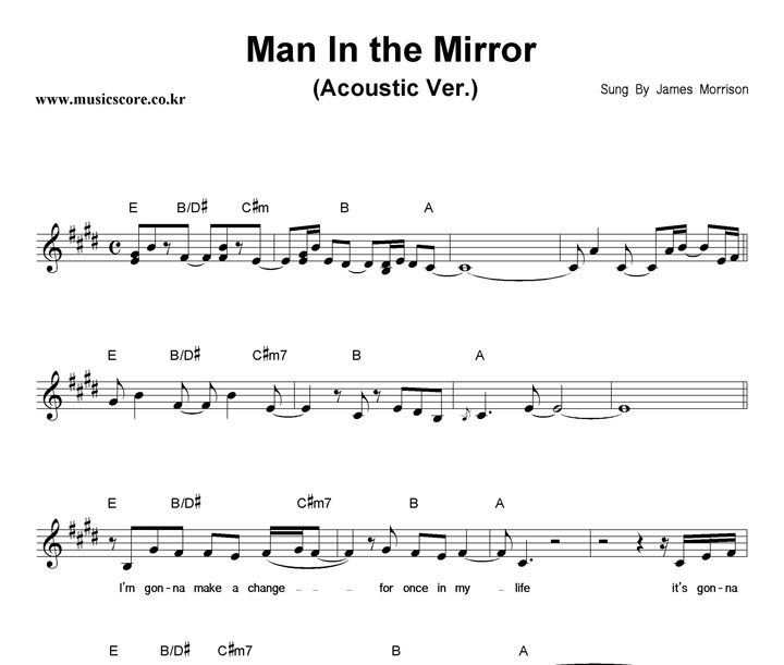 James Morrison Man In The Mirror (Acoustic Ver.) Ǻ