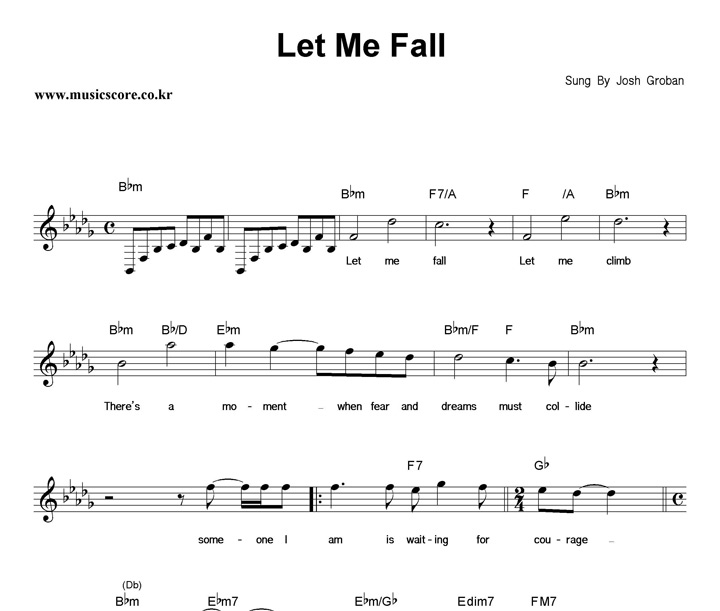 Josh Groban Let Me Fall Ǻ