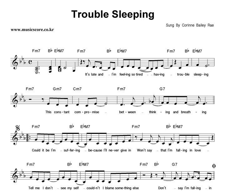 Corinne Bailey Rae Trouble Sleeping Ǻ