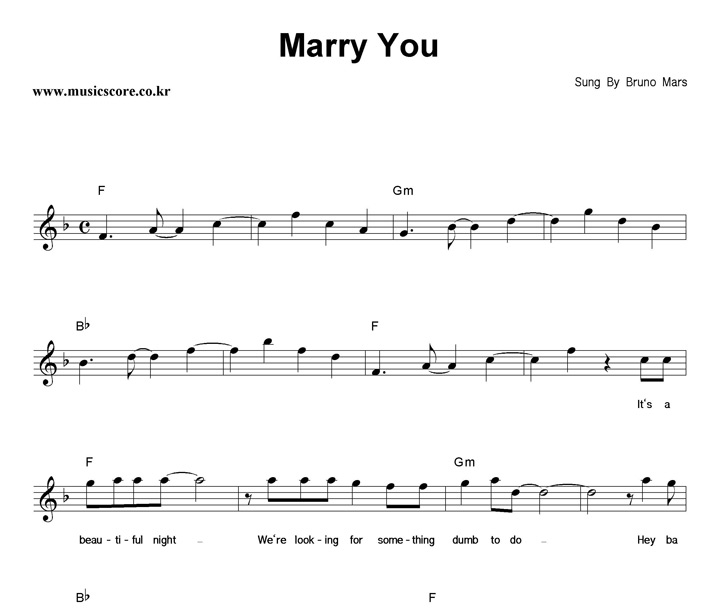 Bruno Mars Marry You Ǻ