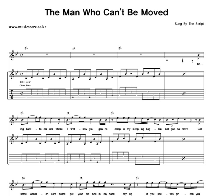 The Script The Man Who Can't Be Moved  Ÿ Ÿ Ǻ