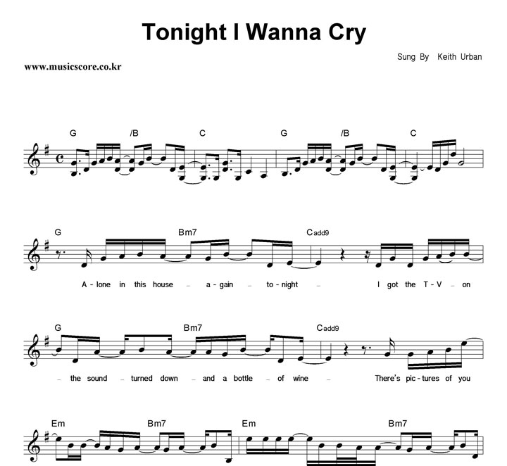 Keith Urban Tonight I Wanna Cry Ǻ