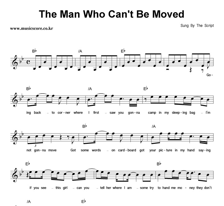 The Script The Man Who Can't Be Moved Ǻ