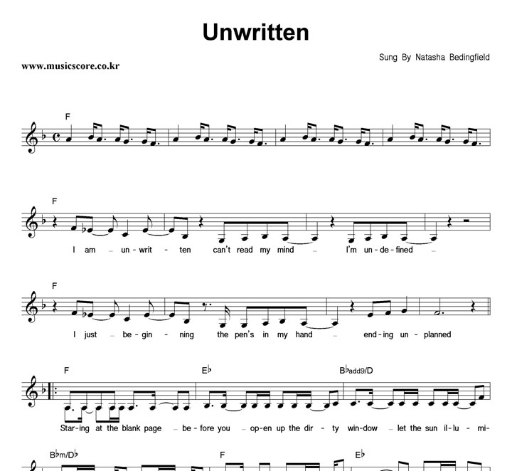 Natasha Bedingfield Unwritten �Ǻ�