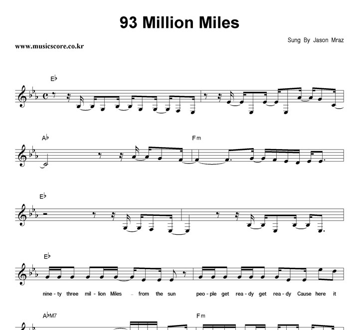 Jason Mraz 93 Million Miles Ǻ